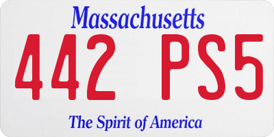 MA license plate 442PS5