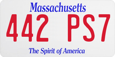 MA license plate 442PS7