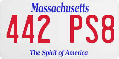 MA license plate 442PS8