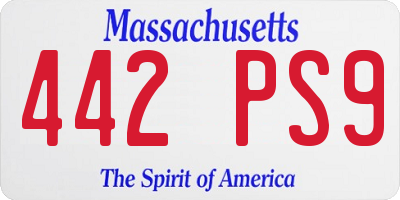 MA license plate 442PS9