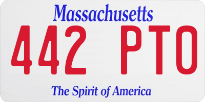 MA license plate 442PT0