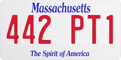 MA license plate 442PT1