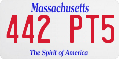 MA license plate 442PT5