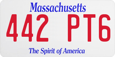 MA license plate 442PT6