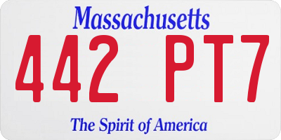 MA license plate 442PT7