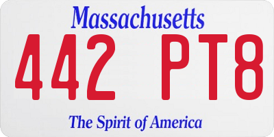 MA license plate 442PT8