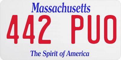 MA license plate 442PU0