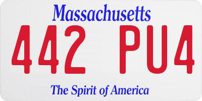 MA license plate 442PU4