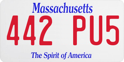 MA license plate 442PU5