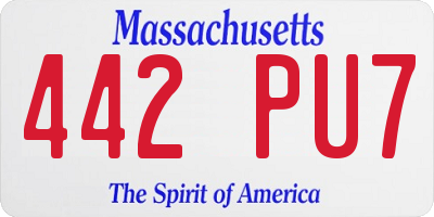 MA license plate 442PU7