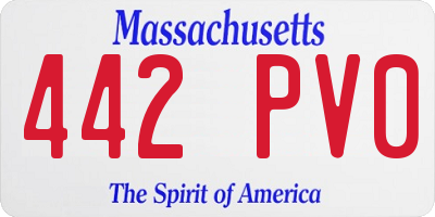 MA license plate 442PV0