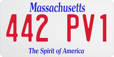 MA license plate 442PV1