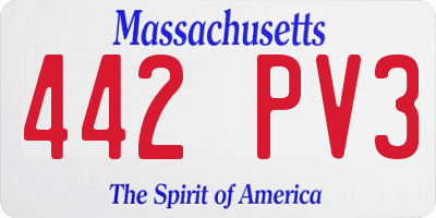 MA license plate 442PV3