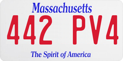 MA license plate 442PV4
