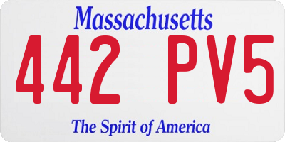 MA license plate 442PV5