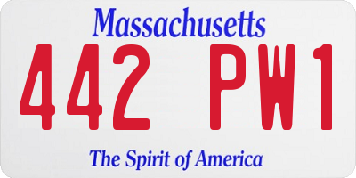 MA license plate 442PW1