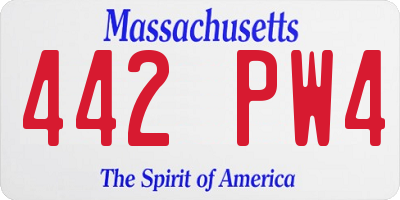 MA license plate 442PW4