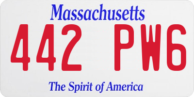 MA license plate 442PW6