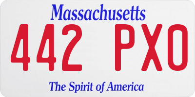 MA license plate 442PX0