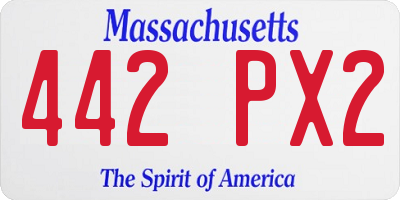 MA license plate 442PX2