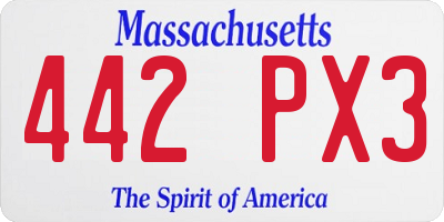 MA license plate 442PX3