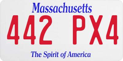 MA license plate 442PX4