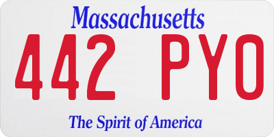MA license plate 442PY0