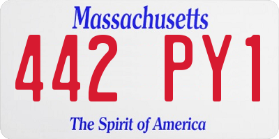 MA license plate 442PY1
