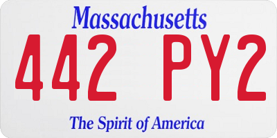 MA license plate 442PY2