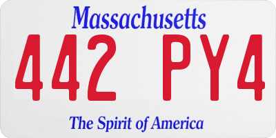 MA license plate 442PY4
