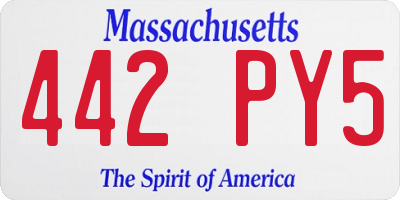 MA license plate 442PY5