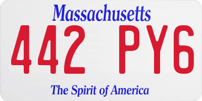 MA license plate 442PY6