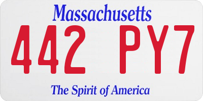 MA license plate 442PY7