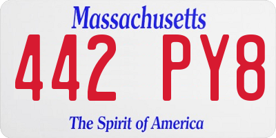 MA license plate 442PY8