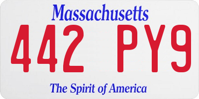 MA license plate 442PY9