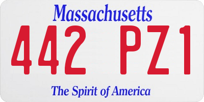 MA license plate 442PZ1