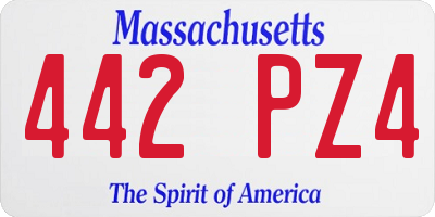 MA license plate 442PZ4