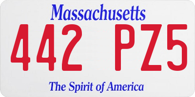MA license plate 442PZ5
