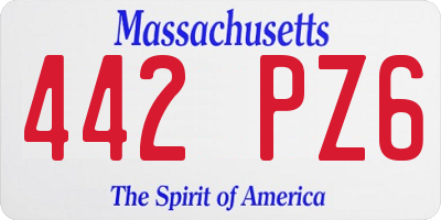 MA license plate 442PZ6