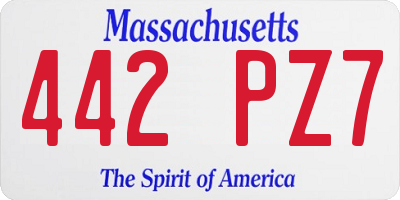 MA license plate 442PZ7