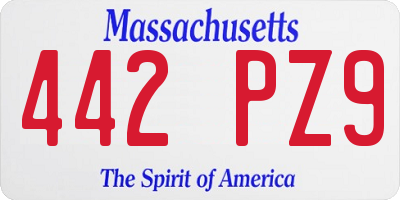 MA license plate 442PZ9