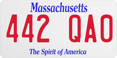 MA license plate 442QA0