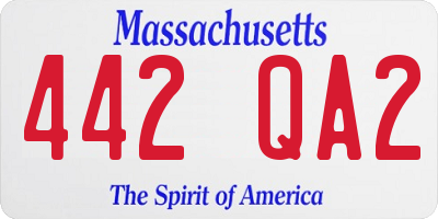 MA license plate 442QA2