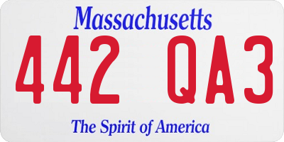 MA license plate 442QA3