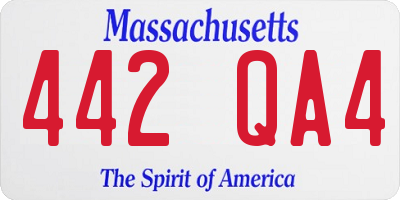 MA license plate 442QA4