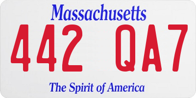 MA license plate 442QA7
