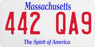 MA license plate 442QA9