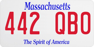 MA license plate 442QB0