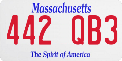 MA license plate 442QB3