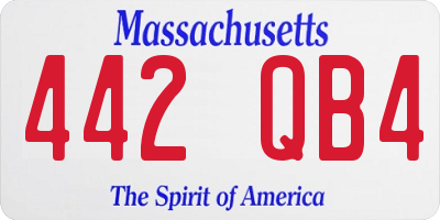 MA license plate 442QB4